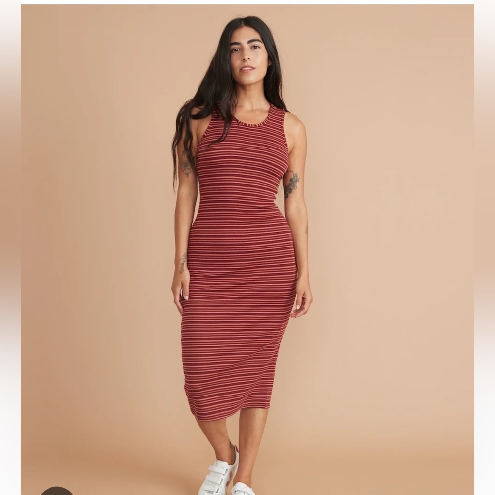 Marine Layer•Size XS•Midi Dress•Red•Pink•Lexi Daytime